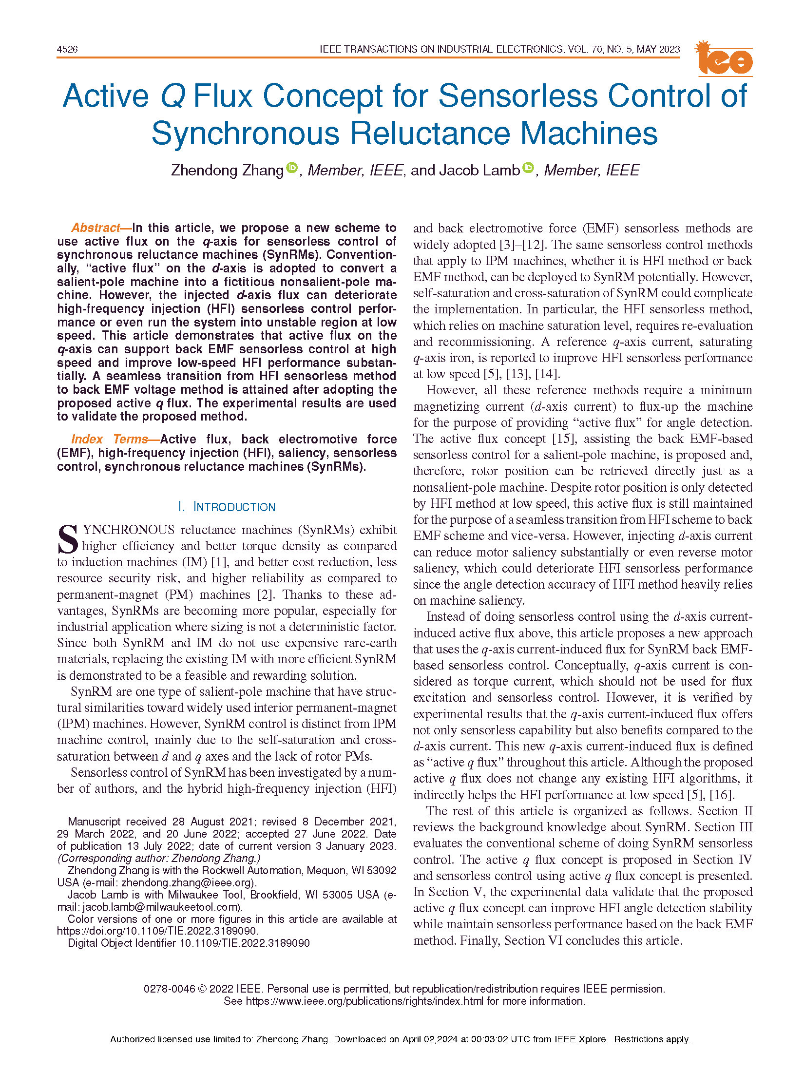 first page of paper